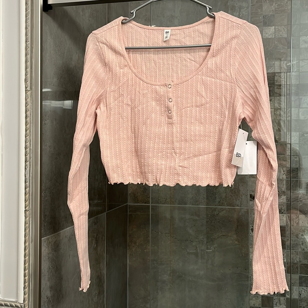 NWT BP stretch waffle knit l/s crop top Small- very comfy - from Nordstrom